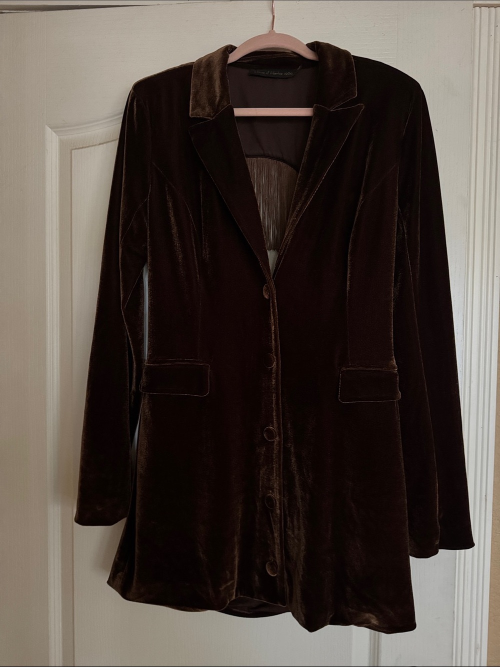 House of Harlow 1960 Chocolate Brown Velvet Blazer Dress